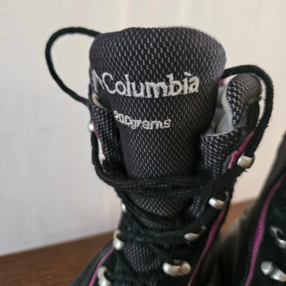 Columbia Omni-Heat 200g Waterproof Winter Snow Boots Black Pink Womens 6.5